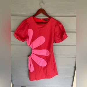 Strut & Bolt Side Cut-Out Flower Detail Mini Dress Small